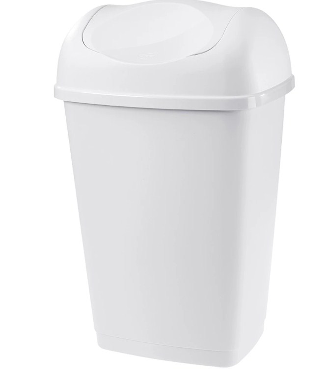 Відро для сміття AUCHAN прямокутне, біле, 9 л (656103)